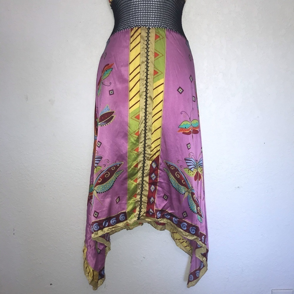 Lyndia Procanik Silk & Crochet Halter Dress 12 - Picture 5 of 10